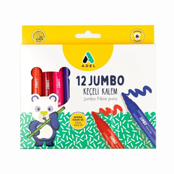 Adel Renkli Jumbo Keçeli Kalem 12'li ürün görseli