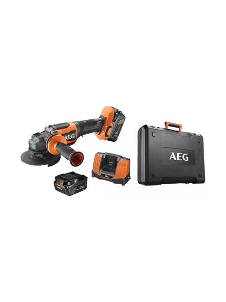 Aeg BEWS 18-125BLPX2-502C 2x5.0Ah Çift Akülü Kömürsüz Taşlama - 4935480858