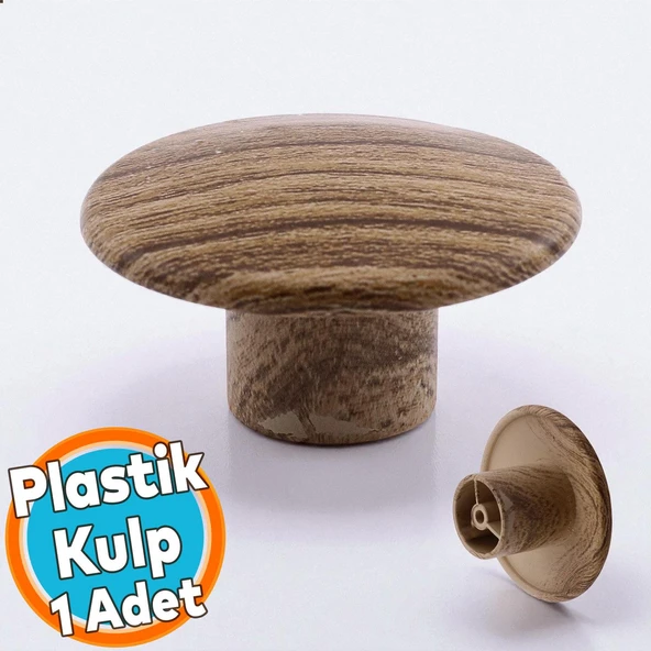 Tek Vidalı Dış Bükey Plastik Düğme Kulp Kubik Doğal Meşe Mobilya Dolap Çekmece Kulpu Kulbu ürün görseli