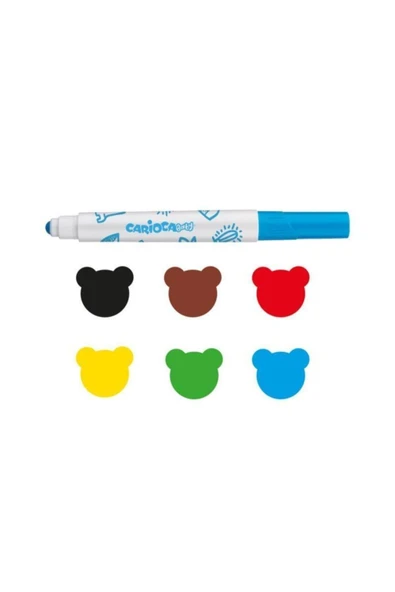 Carioca Jumbo Bebek Süper Yıkanabilir Keçeli Boya Kalemi 6'Lı +2 Yaş - Resim 2