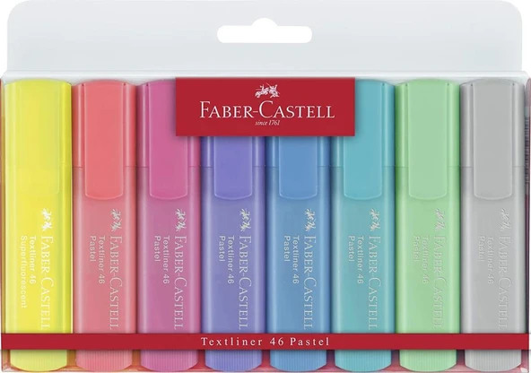 Faber Castel 1546 Pastel Fosforlu Kalem 8'li poşet ürün görseli