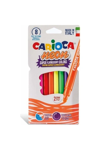 Carioca Neon Yıkanabilir Keçeli Kalem 8 li 42785 ürün görseli
