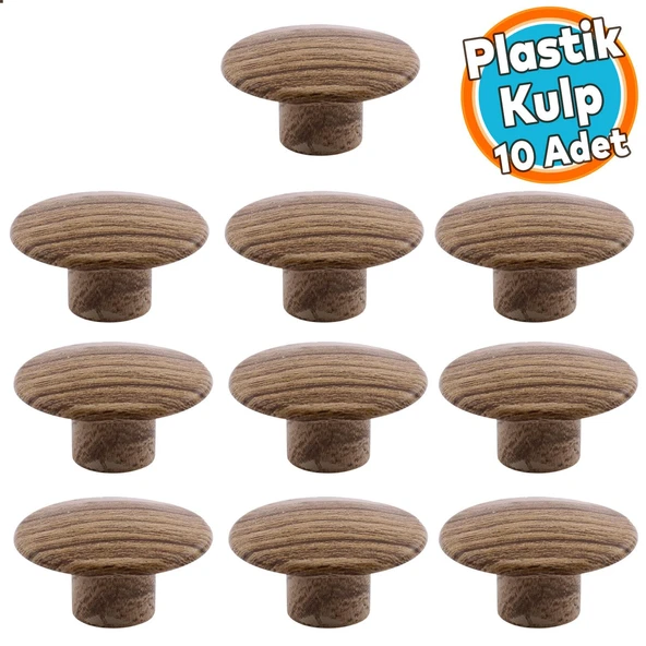 Tek Vidalı Dış Bükey Plastik Düğme Kulp Kubik Doğal Meşe Mobilya Dolap Çekmece Kulpu Kulbu ürün görseli