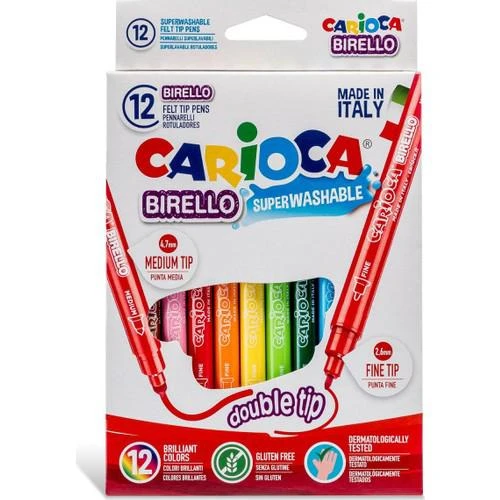 Carioca Birello Süper Yikanabilir Çift Tarafli Keçeli Boya Kalemi 24'Lü ürün görseli