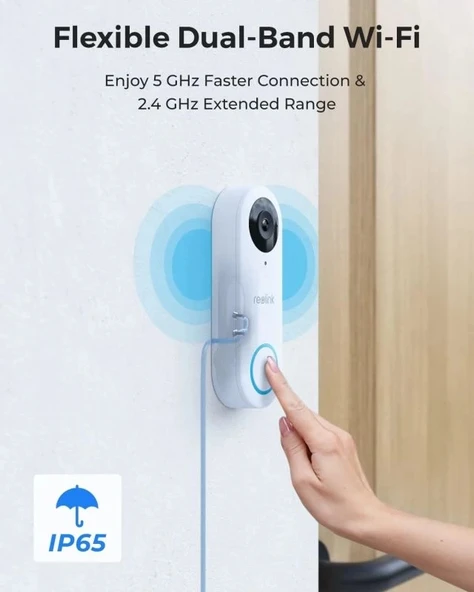 REOLINK Kapı Zili WiFi Kamera - Kablolu 5MP Dış Mekan Video Kapı Zili - Resim 4