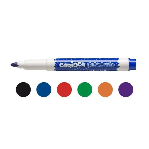 Carioca Beyaz Tahta Kalemi 6 Renk 6'li Pvc 4.5 mm - Resim 3