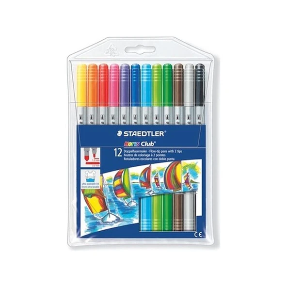 Staedtler Keçeli Kalem Çift Uçlu 12Li 320 Nwp12 ürün görseli