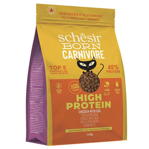 Schesir Adult Born Carnivore Tavuk ve Yumurtalı Yetişkin Kedi Maması 1.25 Kg