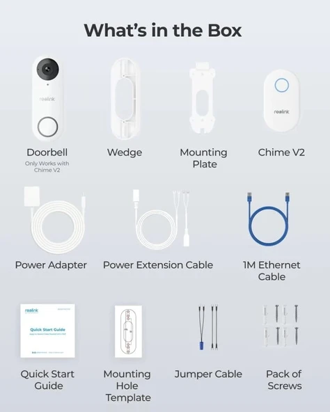 REOLINK Kapı Zili WiFi Kamera - Kablolu 5MP Dış Mekan Video Kapı Zili - Resim 9
