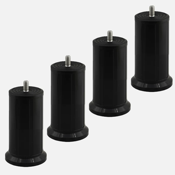 Keson 4 Adet 10 cm Siyah Plastik Mobilya Baza Tv Ünitesi Yükseltme Ayağı Destek Ayağı ürün görseli