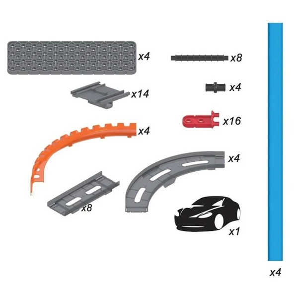 69 Parça Çek Bırak Araba Oyuncak Yarış Seti - Resim 4