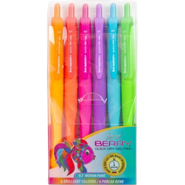 Serve Berry Jel Kalem 07 mm Karma Blister 6'lı ürün görseli