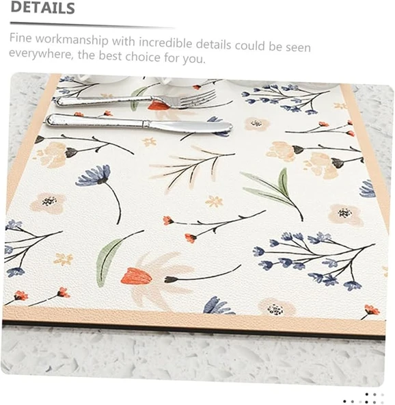 Çiçekli Kaymaz Servis Matı - 4