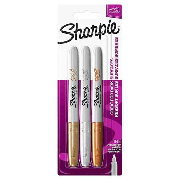 Sharpie Fine Marker Metalik Kalem Seti 3 Renk - Resim 2