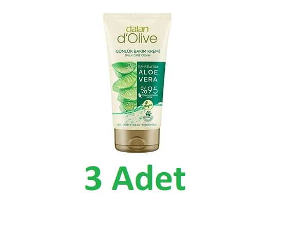 Dalan d'Olive Günlük Bakım Kremi Aloe Vera 60 ml 3 Adet