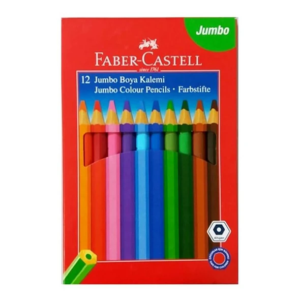 Faber-Castell Boya Kalemi 12 Renk  Jumbo Tam Boy Üçgen ürün görseli