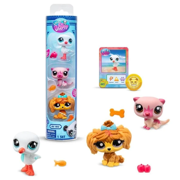 Littlest Pet Shop Minişler 3'lü Figür Seti  - Su Samuru-Martı-Köpek ürün görseli