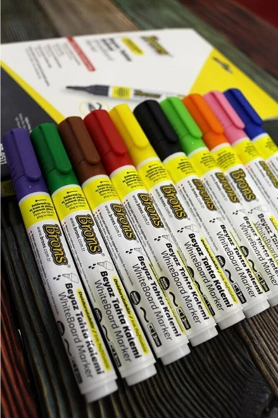 Brons BR-9511 Doldurulabilir Beyaz Tahta Kalemi 10'lu Set - Resim 2