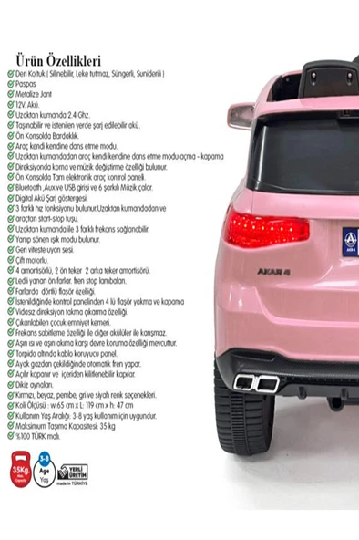 Akar GT Boss (Bentley) Uzaktan Kumandalı 4X2 12 VOLT Akülü Araba! - 8