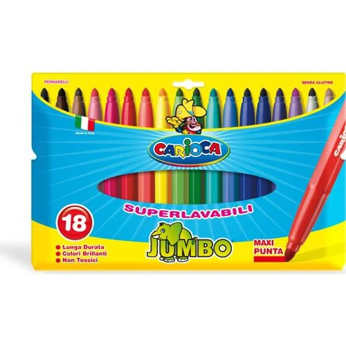 Carioca Kalın Keçeli Boya Kalemi Yıkanabilir 18'li ürün görseli
