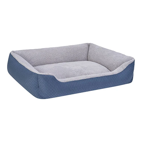 Pet Comfort Bravo Duo Köpek Yatağı Mavi Gri Peluş Large 90x70 Cm - Resim 2