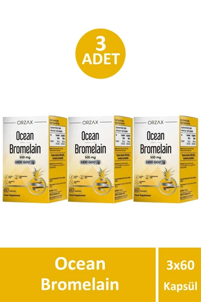 Ocean Bromelain 60 Kapsül 3 Adet ürün görseli 1