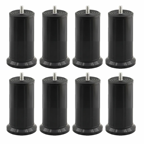 Keson 8 Adet 10 cm Siyah Plastik Mobilya Baza Tv Ünitesi Yükseltme Ayağı Destek Ayağı ürün görseli