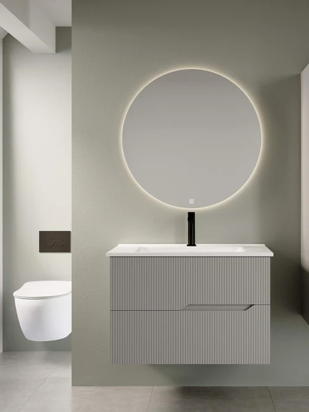 Denko Tiran 100 cm Beyoğlu Gri Banyo Dolabı Takımı ürün görseli