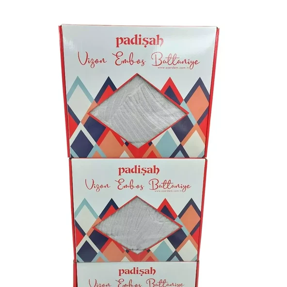 Padişah Embos Kutulu Çift Kişilik Vizon Battaniye (220x240)-Gri
