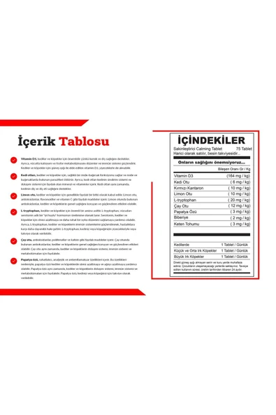 Supravet Kedi Ve Köpekler Için Sakinleştirici Calming Tablet + Vitamin D ( 75 Tablet ) - Resim 3