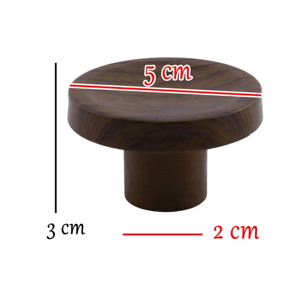 Bohem Tek Vidalı İç Bükey Plastik Düğme Kulp Kestane Kahvesi Renk Mobilya Dolap Çekmece Kulpu Kulbu - Resim 3