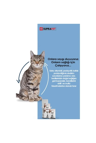 Supravet Toz Probiyotik Prebiyotik Kedi Bağışıklık Sistemi Güçlendirici 30 Adet X 1.5 gr - Resim 4