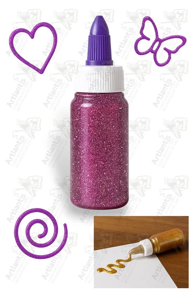 Simli Yapıştırıcı 50 gr 1 Adet Bubu Simli Uhu 6 lı Anasınıfı Kreş Süsleme Etkinlik Yıkanabilir Zararsız - 6