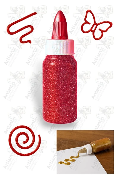 Simli Yapıştırıcı 50 gr 1 Adet Bubu Simli Uhu 6 lı Anasınıfı Kreş Süsleme Etkinlik Yıkanabilir Zararsız - 4