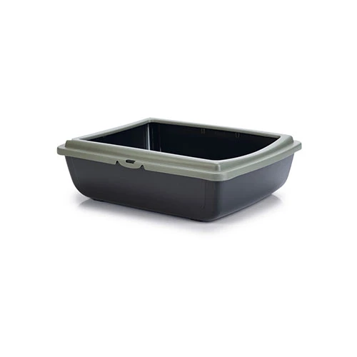 Beeztees Kalın Kenarlı Açık Kedi Tuvaleti Antrasit Mavi 48x38x14 Cm ürün görseli