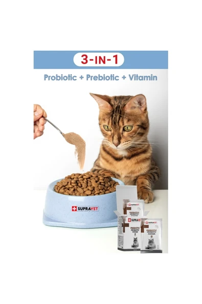 Supravet Toz Probiyotik Prebiyotik Kedi Bağışıklık Sistemi Güçlendirici 30 Adet X 1.5 gr - Resim 2
