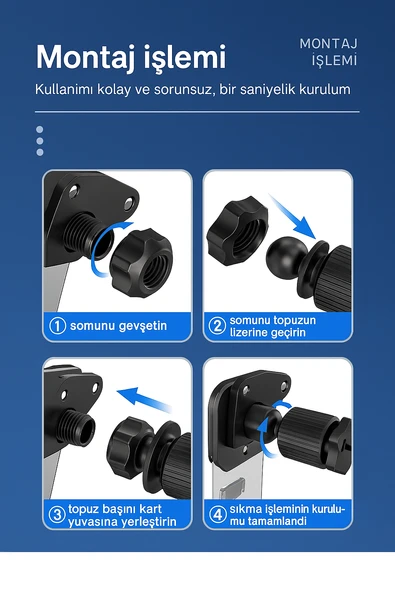 Hava Menfezi Uyumlu Yarı Otomatik Akrilik Gövde Sahip Çift Kilitlemeli Araç İçi Telefon Tutucu - 8