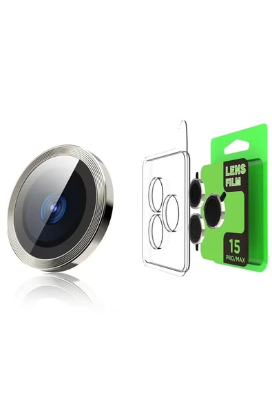 Litae Trend BFS iPhone 15 Pro Raze Metal Kamera Lens - Siyah - 3