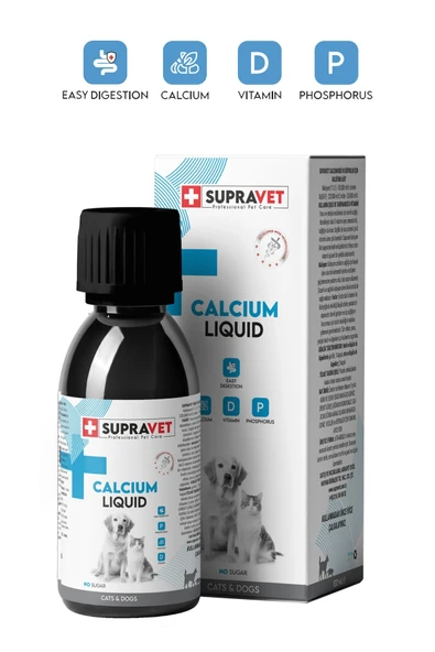Supravet Calcium Kedi Ve Köpek İçin Sıvı Kalsiyum Damla 100ml ürün görseli