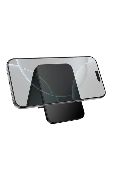 Hoco. E91I Tiger Smart Apple Find My Özellikli Kablosuz Şarj Destekli Magsafe Kartlık - Siyah - Resim 5