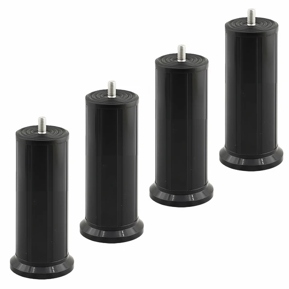 Keson 4 Adet 12 cm Siyah Plastik Mobilya Baza Tv Ünitesi Yükseltme Ayağı Destek Ayağı ürün görseli