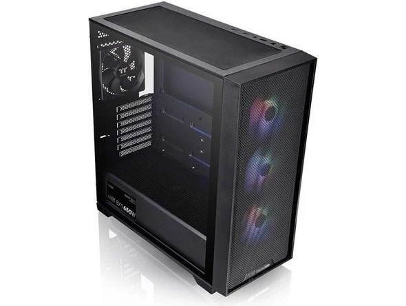 Thermaltake H390 TG CA -3Y9-65S1WE-00 650 W 80+ Bronze 4 RGB Fanlı Oyuncu Bilgisayar Kasası - 2