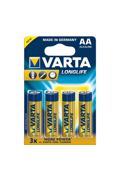 Varta Longlife Alkalin İnce Kalem Pil AAA 4 Lü Paket ürün görseli