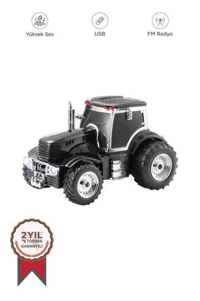 D42 Siyah Traktör Tasarım Usb/fm Radyo Bluetooth Hoparlör Speaker ürün görseli