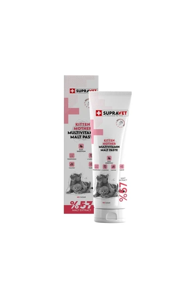 Supravet Hamile Ve Yavru Kediler Için Kalsiyum Ve Taurinli Multi Vitamin Kedi Macunu 30 Gr. (%57 Extra Malt) - Resim 3