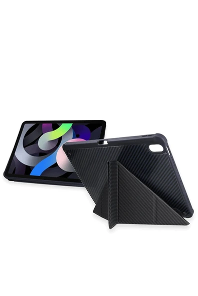 Litae Trend BFS  iPad Pro 11 (2024) Kılıf Color Karbon Tablet Kılıfı - Koyu Gri - Resim 3