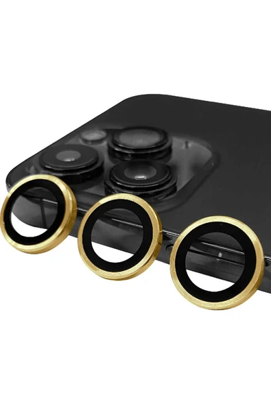 Litae Trend BFS  iPhone 14 Pro Max Raze Metal Kamera Lens - Gold