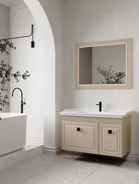 Denko Hana 100 cm (Sahra) Banyo Dolabı Takımı ürün görseli