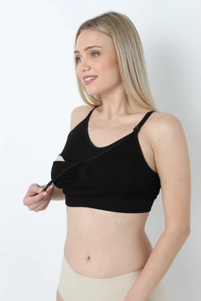 Form Angel siyah renk  Emzirme Sütyeni (Dikişsiz) - Resim 4