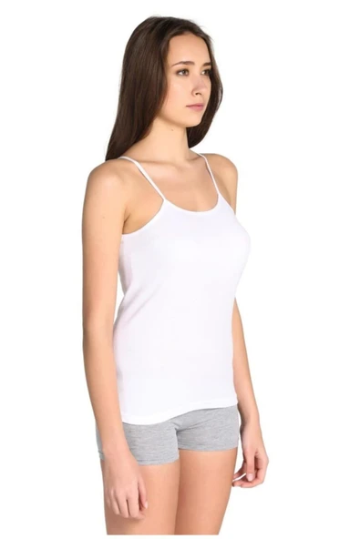 Tutku Kadın Beyaz Ip Askılı Atlet Elf568t0135ccm - Resim 2